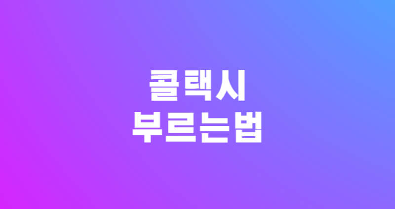 서울 일산 대구 부산 콜택시 부르는법 1